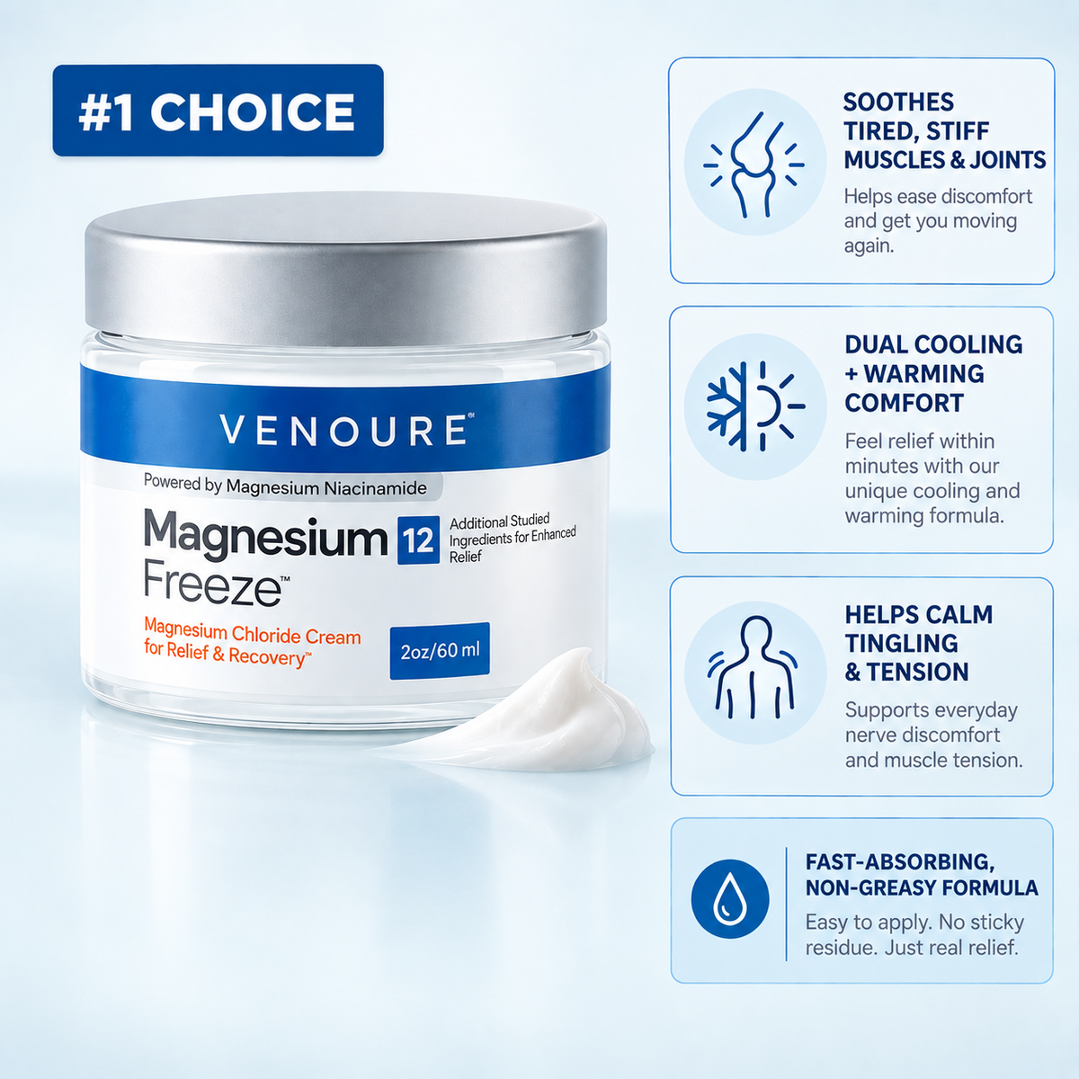 Venoure™ Magnesium Freeze Moisturizing Body Cream